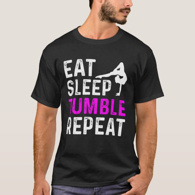 T-shirt Eat Sleep Tumble Repeat Gymnastics Gymnast (Devant)