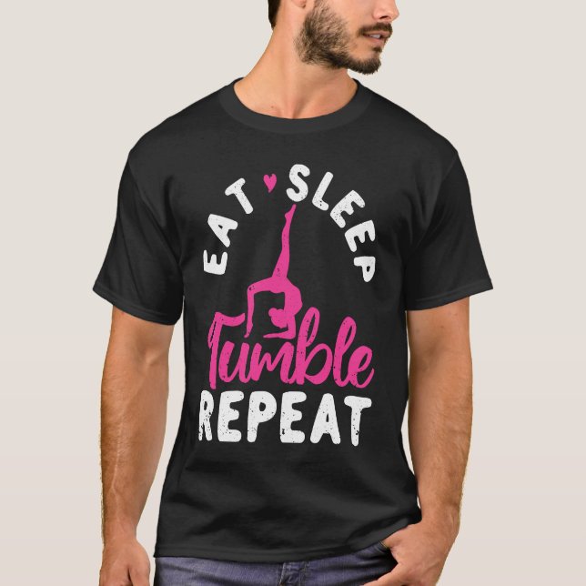 T-shirt Eat Sleep Tumble Repeat Gymnastics  Gymnast (Devant)