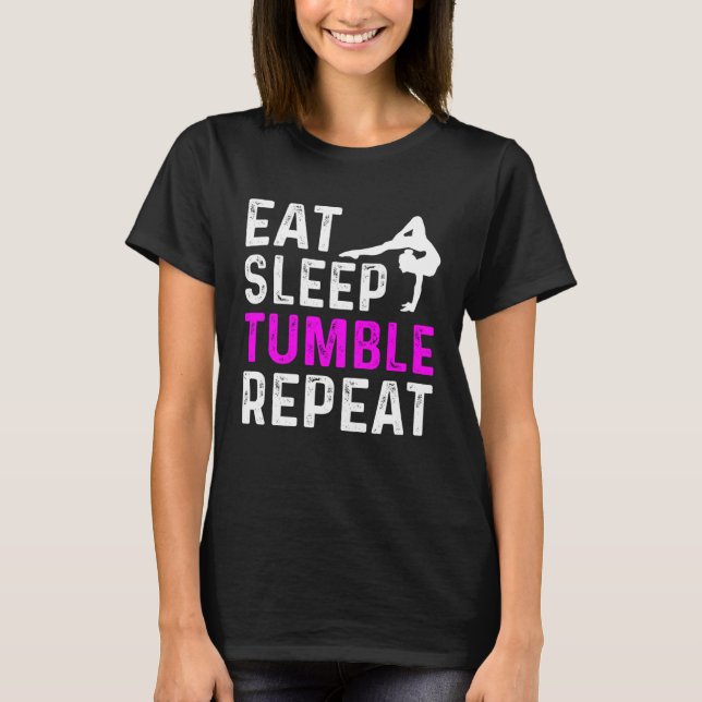 T-shirt Eat Sleep Tumble Repeat Gymnastics Gymnast (Devant)