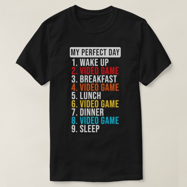 T-shirt Eat Sleep Video Game Répéter (Design devant)