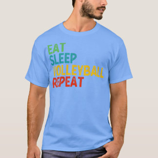 T-shirt EAT SLEEP VOLLEYBALL REPEAT funny vintage retro2