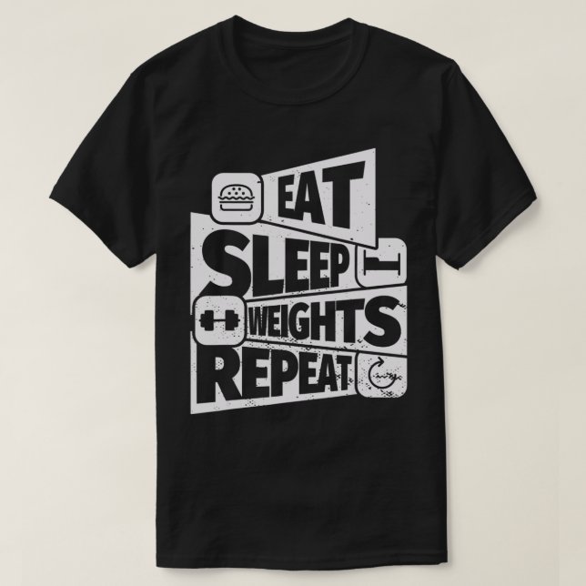 T-shirt EAT SLEEP Weight Lifting REPEAT Funny Weight Lifti (Design devant)
