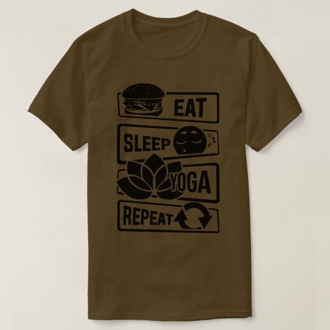 T-shirt Eat Sleep Yoga Repeat Meditation Yoga Yogi Spirit  (Design devant)