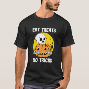T-shirt Eat Traitements Do Tricks Halloween Scary Skeleton
