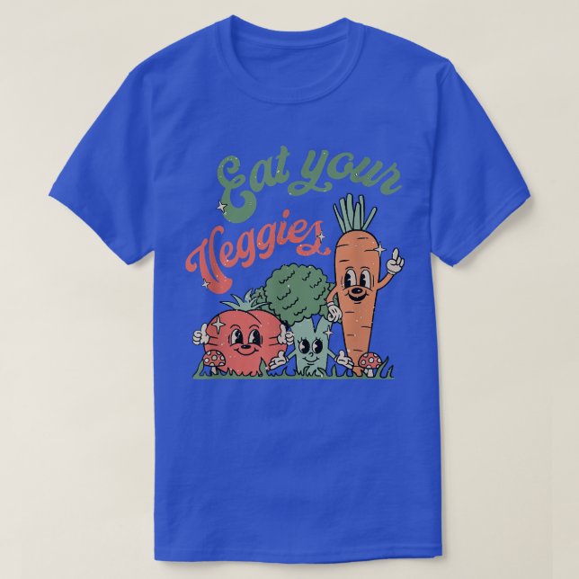 T-shirt Eat your Veggie Retro 90 Style Retro Boho Cute V (Design devant)