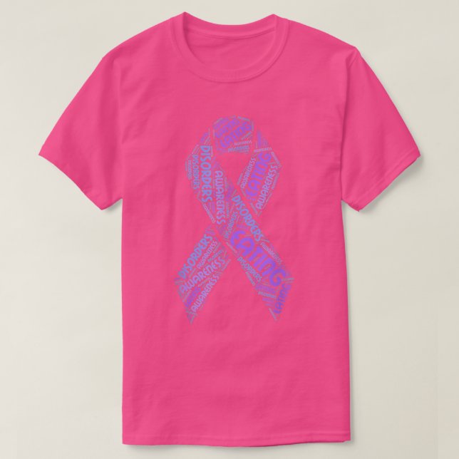 T-shirt Eating Disorder Awareness Periwinkle Ribbon Word C (Design devant)