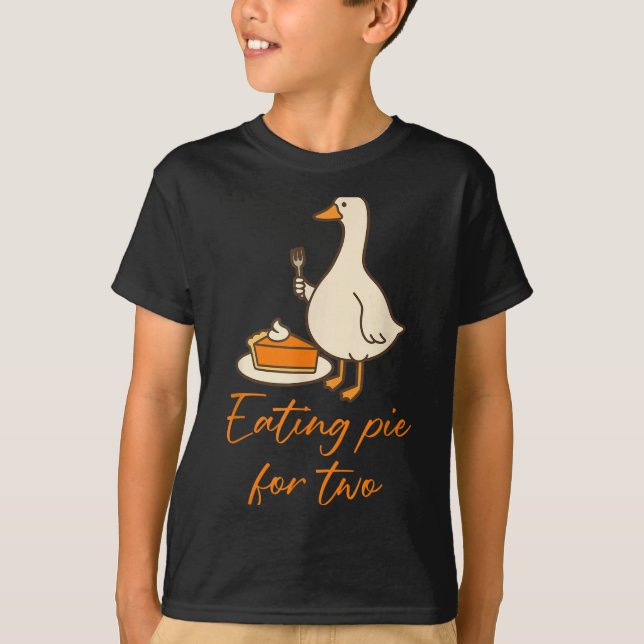 T-shirt Eating E For Two Thanksgiving Pregnancy Announceme (Devant)