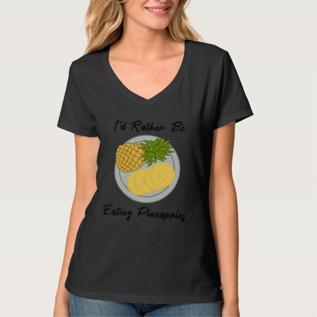 T-shirt eating Fruits Pineapples Tropical Summer Fruits (Devant)