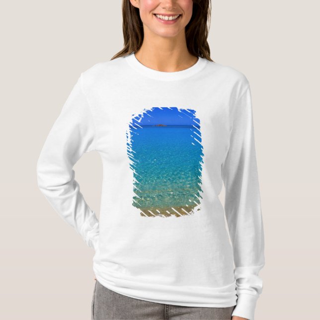 T-shirt Eau bleue, îles Exuma, Bahamas. (Devant)