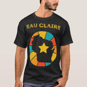 T-shirt Eau Claire Wisconsin Souvenir Vintage désorganisé 