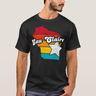 T-shirt Eau Claire Wisconsin Souvenir Vintage en détresse 