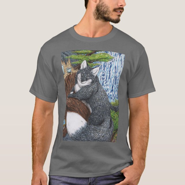 T-shirt Eau dansante et renard (Devant)