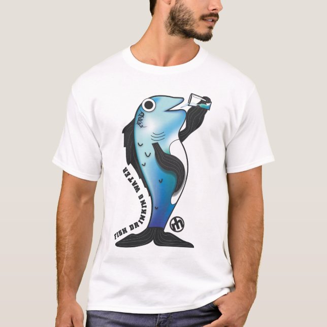 T-shirt Eau potable de poissons (Devant)