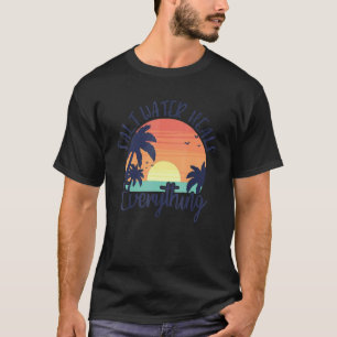 T-shirt Eau salée féminine guérit tout Rétro Vintage S