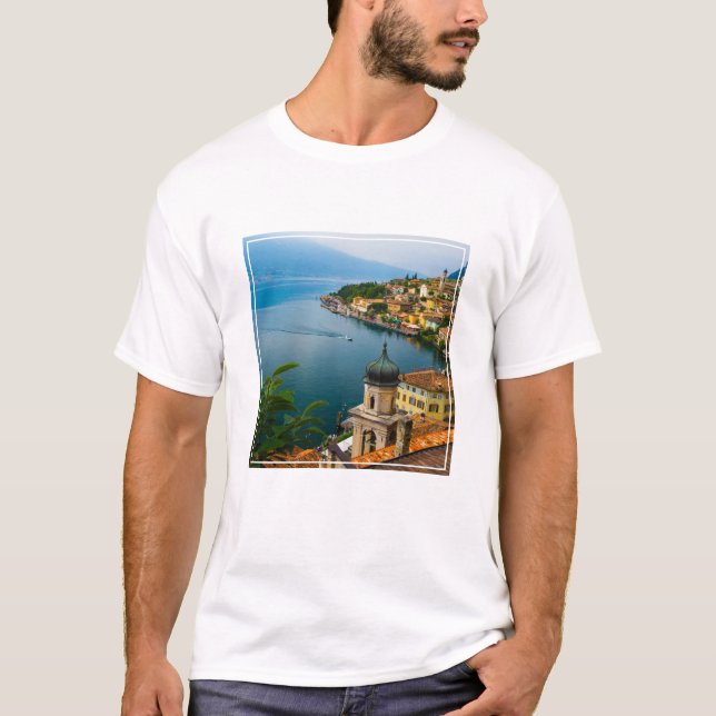 T-shirt Eau | San Benedetto Church Lake Garda, Italie (Devant)
