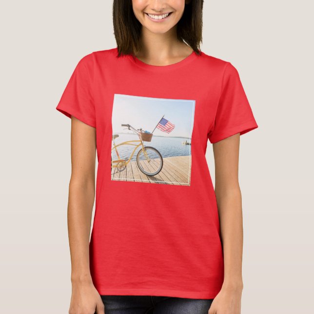 T-shirt Eau | Vélo au bord du lac (Devant)