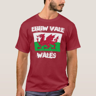 T-shirt Ebbw Vale, Pays de Galles avec drapeau gallois
