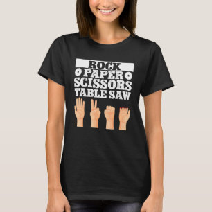 T-shirt Ébéniste Charpentier Pierre Papier Ciseaux Scie à