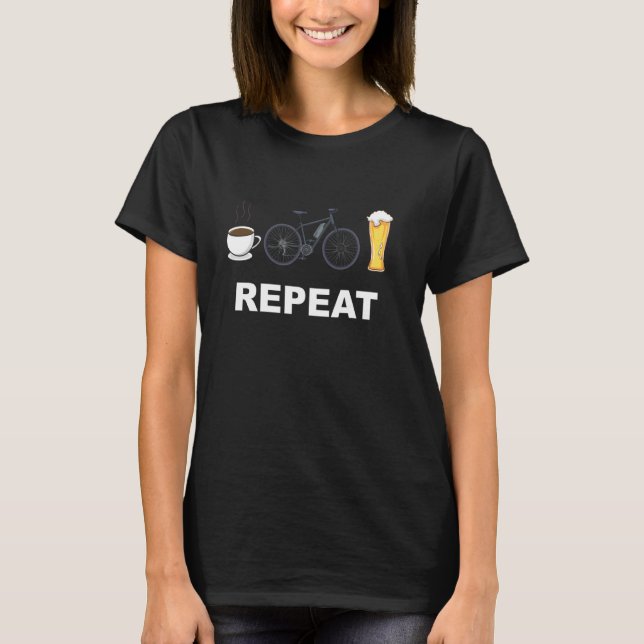T-shirt Ebike Cyclisme Bicylce Café Ebike Bière Répétition (Devant)