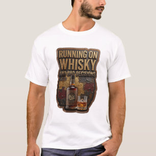 T-shirt Éblouissant COURSE SUR DU WHISKY ET MAUVAISES DÉCI