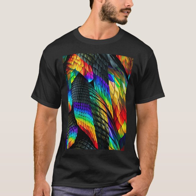 T-shirt Écailles luminescentes arc-en-ciel (Devant)