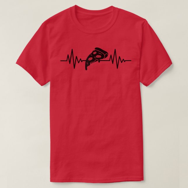 T-shirt Ecg Heartbeat Pizza Lover Manger Italien Pizz (Design devant)