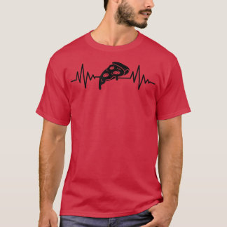T-shirt Ecg Heartbeat Pizza Lover Manger Italien Pizz