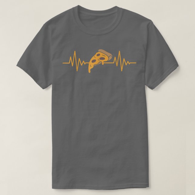 T-shirt Ecg Heartbeat Pizza Lover Manger Italien Pizz (Design devant)