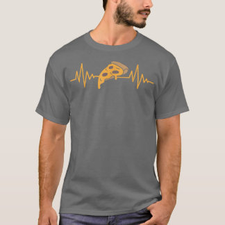 T-shirt Ecg Heartbeat Pizza Lover Manger Italien Pizz