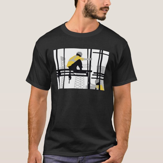T-shirt Échafaudages de construction des ouvriers (Devant)
