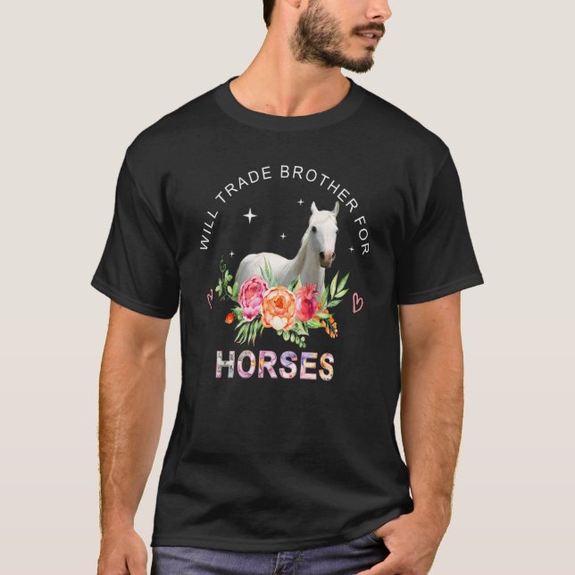 T-shirt Échangerai frère contre cheval (Devant)