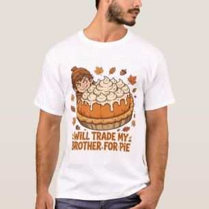 T-shirt 'Échangerai mon frère contre de la tarte'