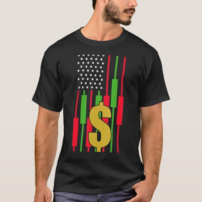 T-shirt Échanges Stocks Investisseur Drapeau 2 (Devant)