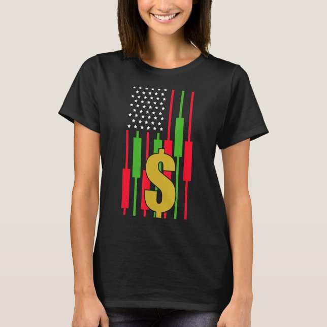 T-shirt Échanges Stocks Investisseur Drapeau 2 (Devant)