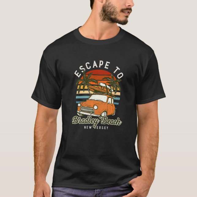 T-shirt Échap À Bradley Beach Ocean New Jersey Beach Bum (Devant)