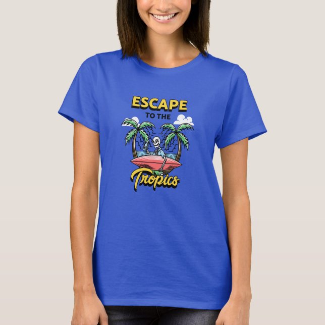 T-shirt Échapper au Surf squelette des Tropiques (Devant)