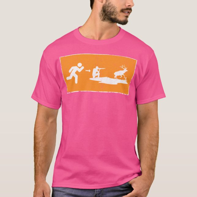 T-shirt Échapper Avec Le Fusil Pour Un Délai De Chasse Drô (Devant)
