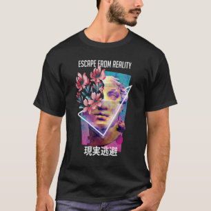 T-shirt Échapper de la réalité Vaporwave esthétique Japona