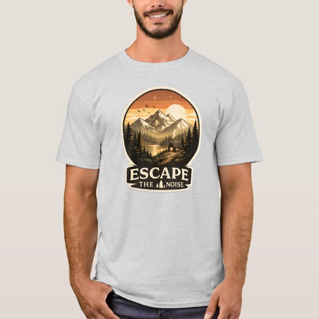 T-shirt Échappez au Bruit – Esthétique d'Aventure de Monta (Devant)