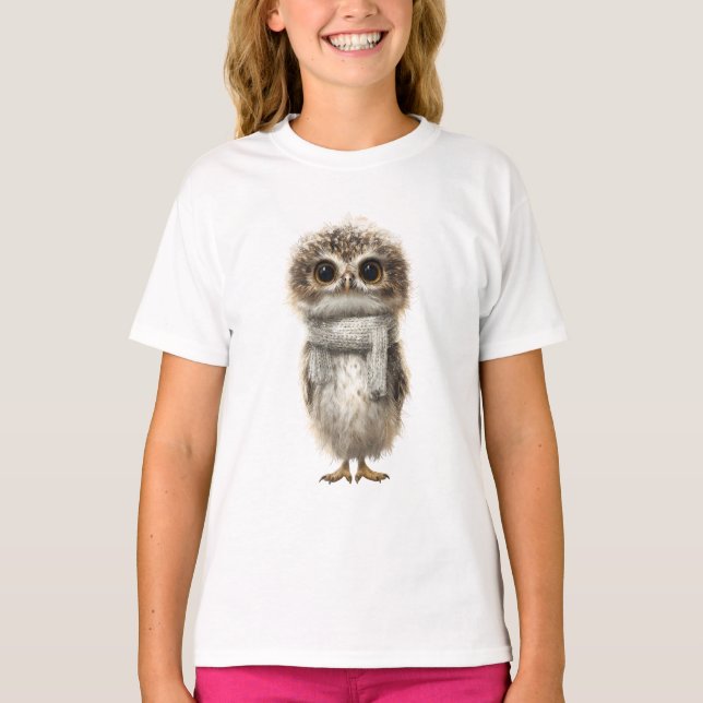 T-shirt Écharpe Confortable Chouette Bébé Enfants (Devant)