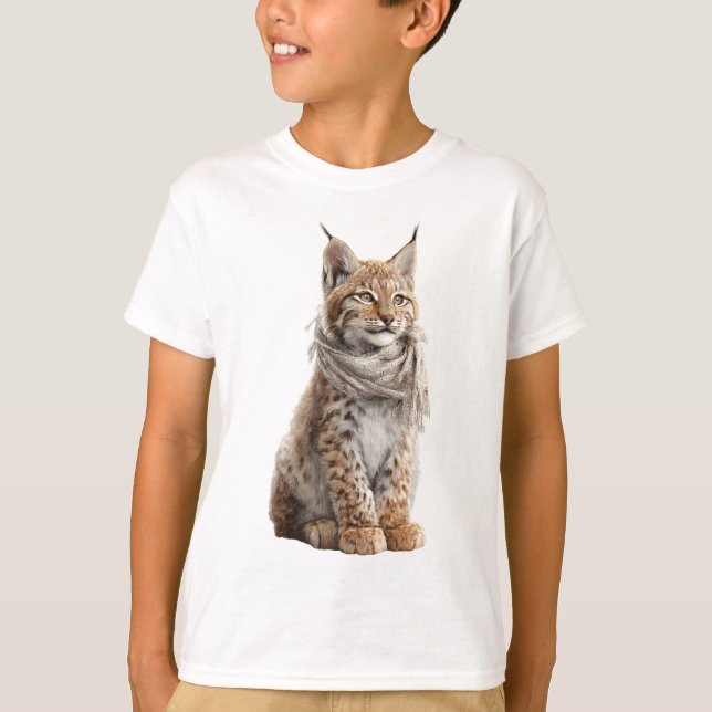 T-shirt Écharpe Cosy Chat Sauvage Enfant (Devant)