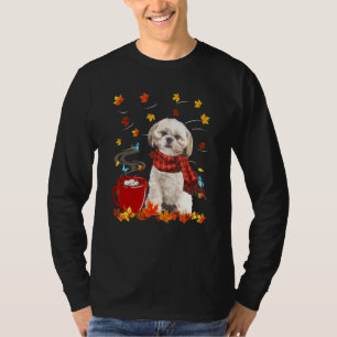 T-shirt Écharpe de chien Shih Tzu automne chocolat