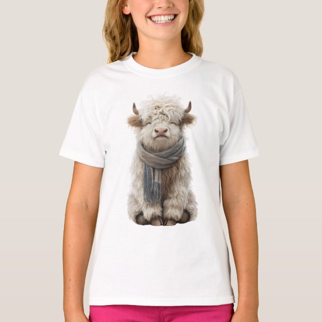 T-shirt Écharpe de vache des Highlands confortable pour en (Devant)