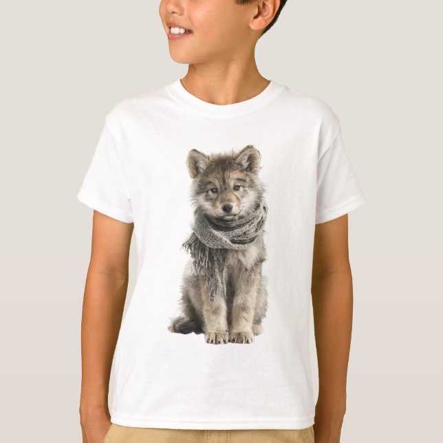 T-shirt Écharpe Douillette Louveaux Enfants (Devant)