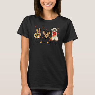 T-shirt Écharpe Paix Amour Shih Tzu Léopard Automne