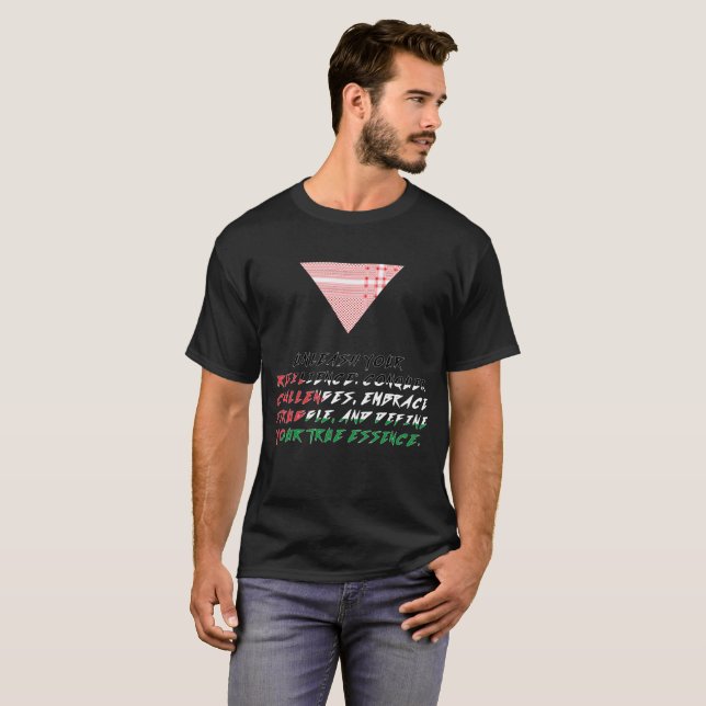 T-shirt Écharpe palestinienne Flèche rouge, Palestine (Devant entier)