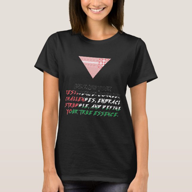 T-shirt Écharpe palestinienne Flèche rouge, Palestine (Devant)