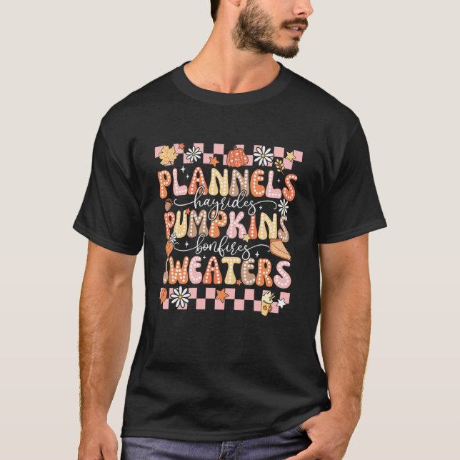 T-shirt Écharpes Balades en charrette Citrouilles Pulls Fe (Devant)