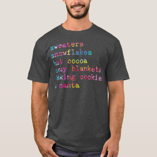 T-shirt Écharpes Flocons de neige Cacao chaud Couvertures