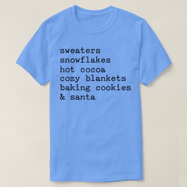 T-shirt Écharpes Flocons de neige Cacao chaud Couvertures  (Design devant)